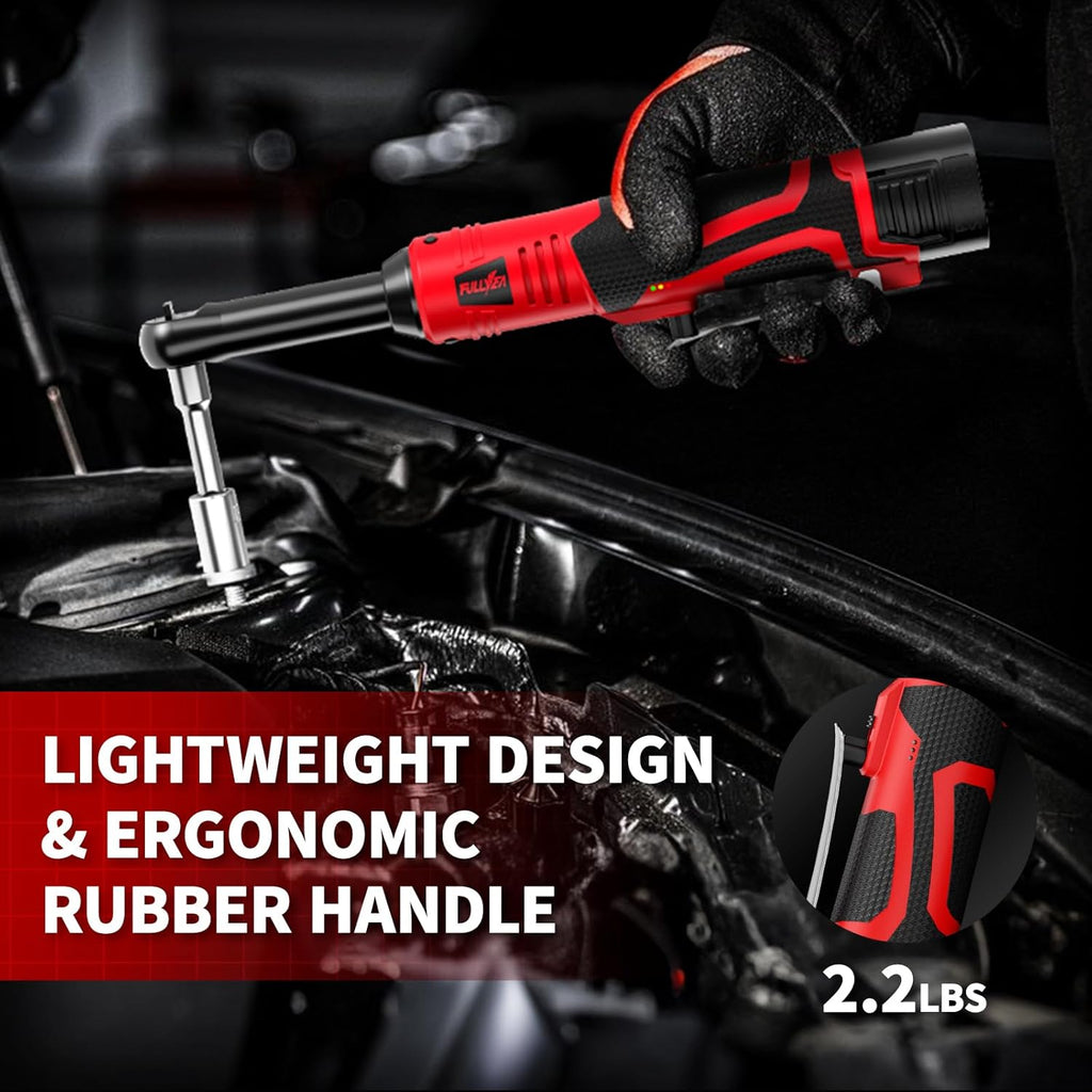 16.8V Cordless Electric Ratchet Wrench Kit 3/8 Inch Drive With Two Batteries