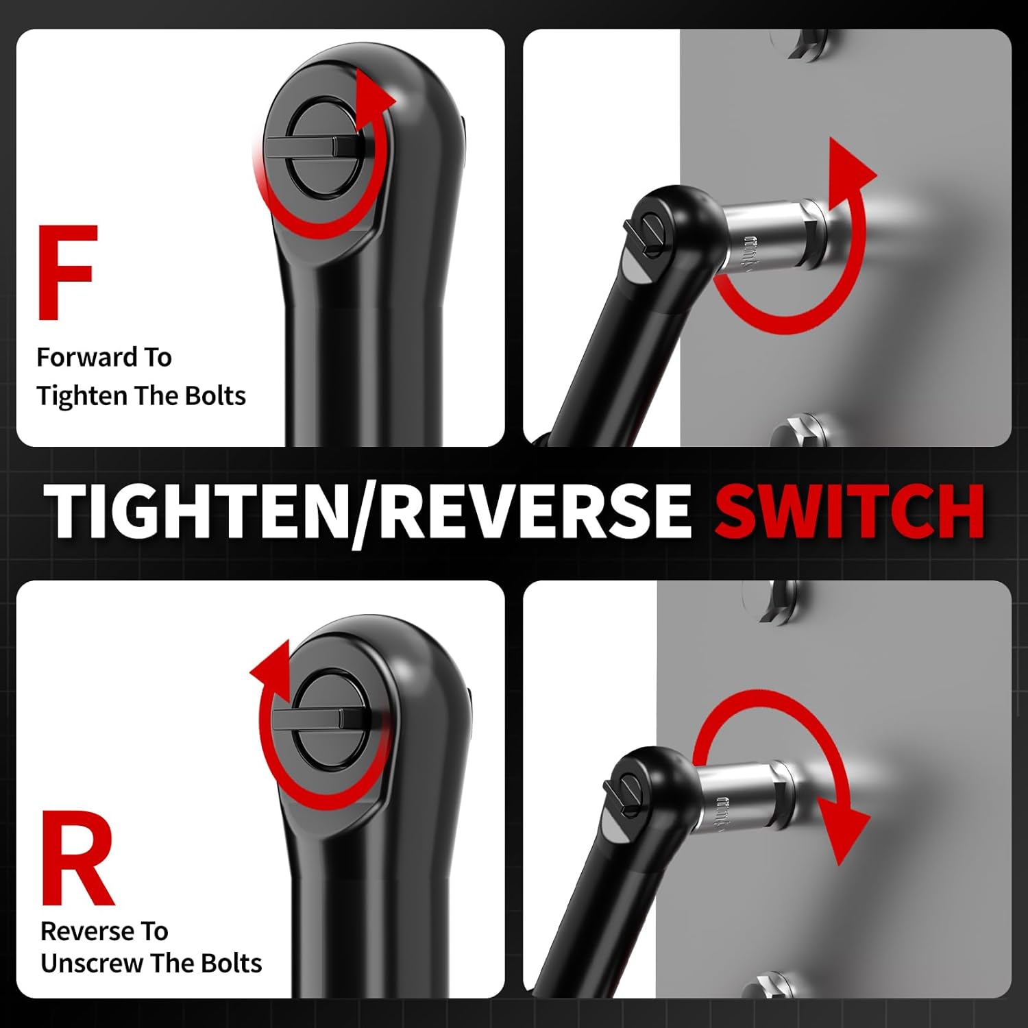 16.8V Cordless Electric Ratchet Wrench Kit 3/8 Inch Drive With Two Batteries