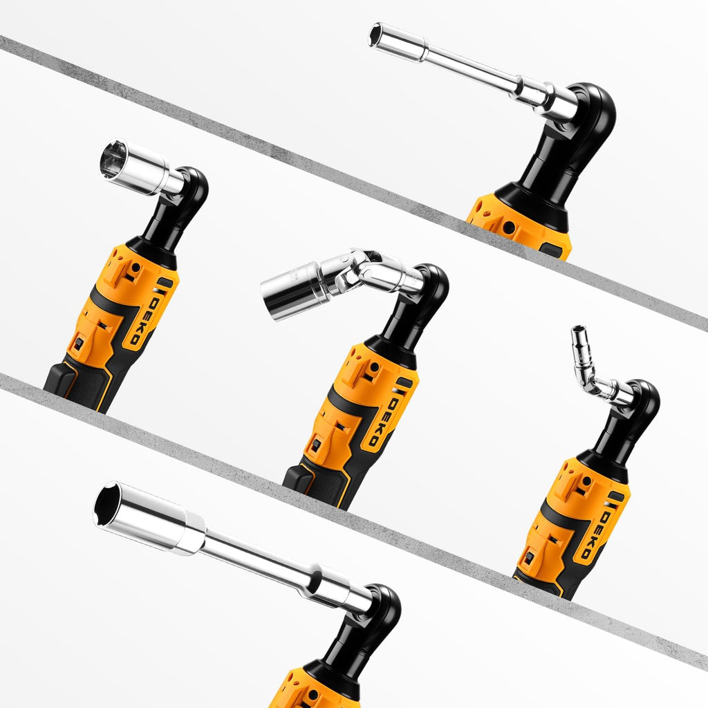8V Cordless Electric Ratchet Wrench Kit 3/8 Inch Drive With 74 Piece Socket Tool Set