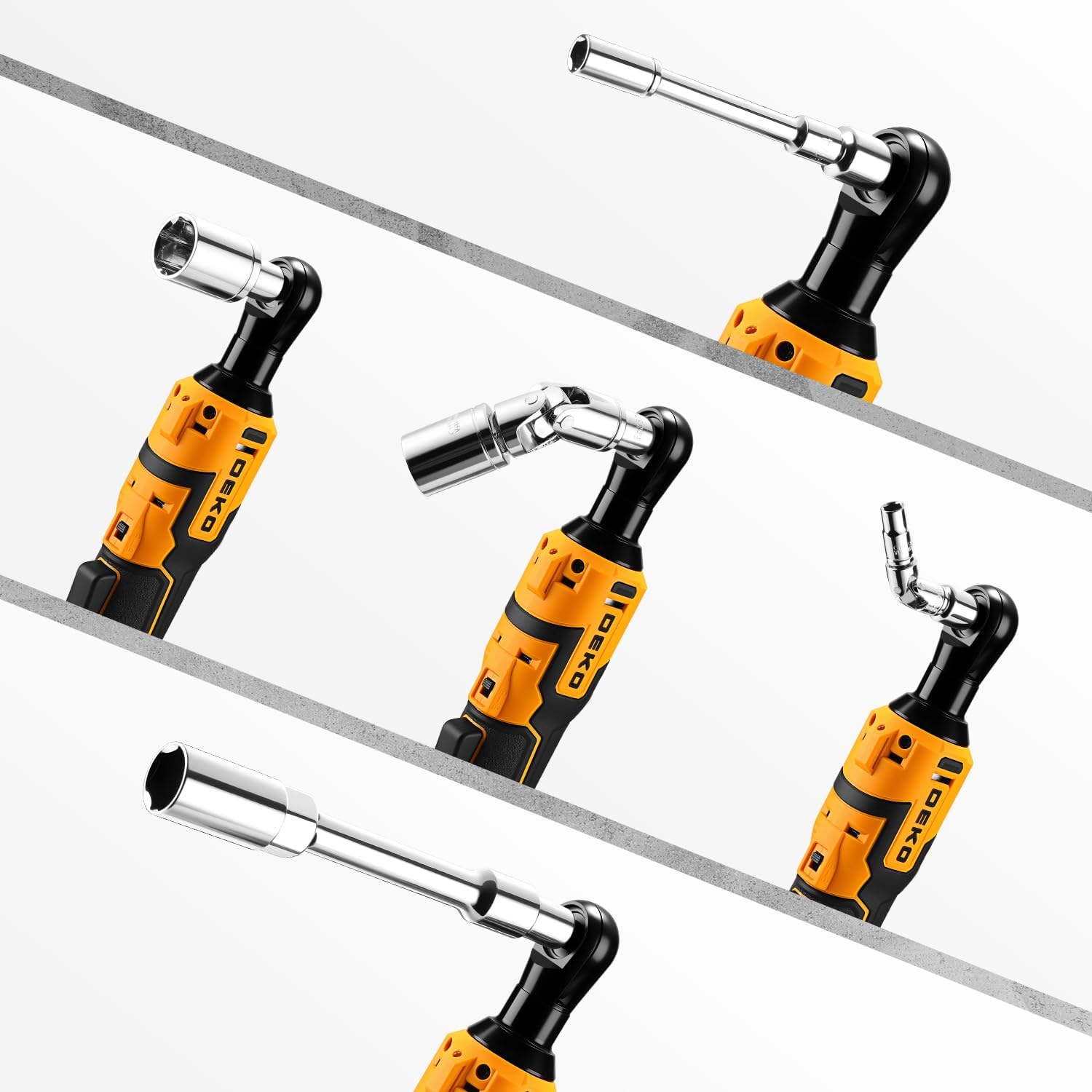 8V Cordless Electric Ratchet Wrench Kit 3/8 Inch Drive With 74 Piece Socket Tool Set
