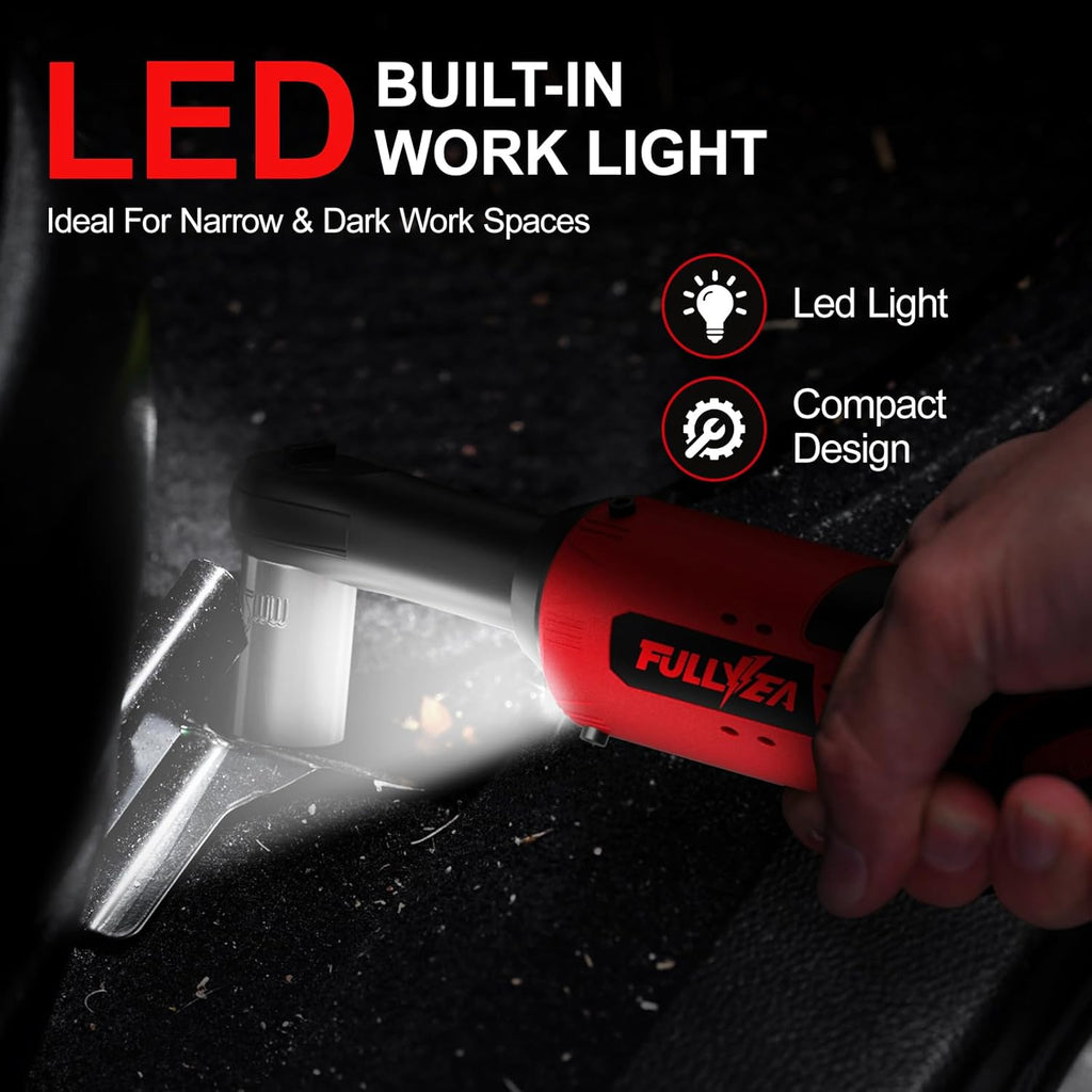 12V Cordless Electric Ratchet Wrench Kit 3/8 Inch Drive With Two Batteries And Sockets