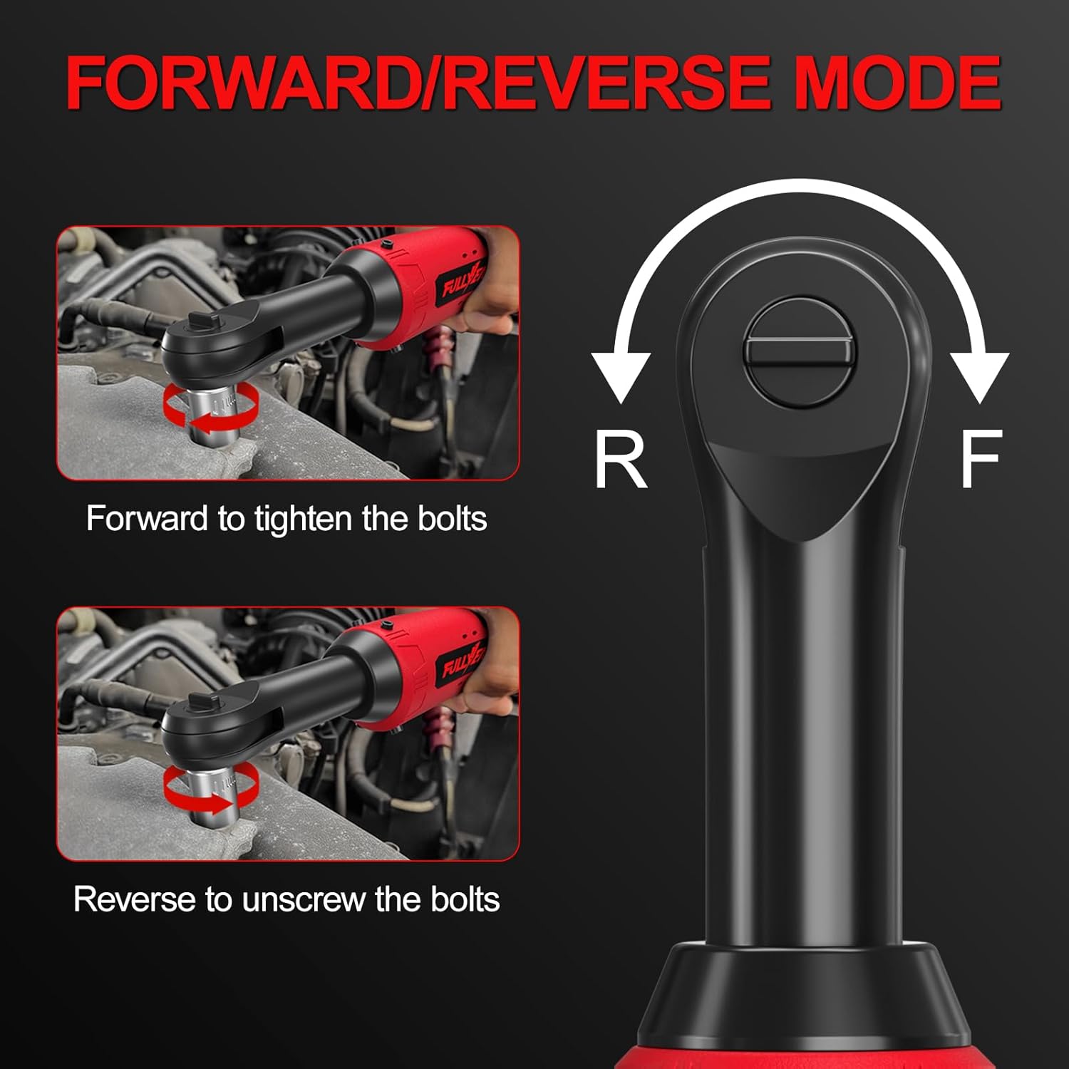 12V Cordless Electric Ratchet Wrench Kit 3/8 Inch Drive With Two Batteries And Sockets