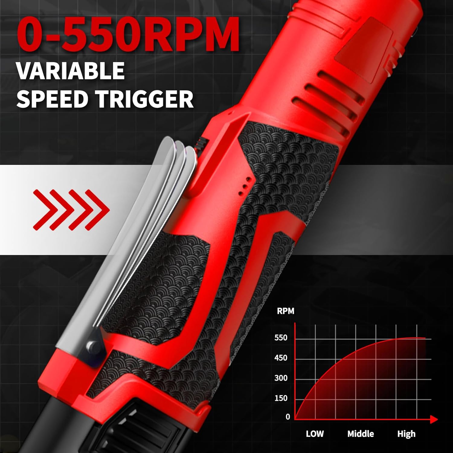 16.8V Cordless Electric Ratchet Wrench Kit 3/8 Inch Drive With Two Batteries
